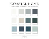 Coastal Paint Color Palette Benjamin Moore Modern cabin beach lake house paint color scheme dark blue green teal navy neutral paint colors