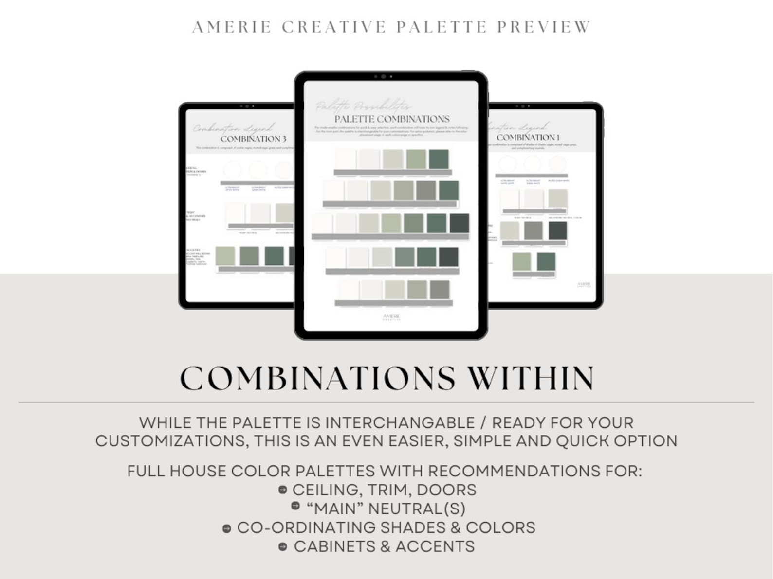 Sage Green & Neutral Paint Color Palette Benjamin Moore Light Dark