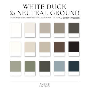 White Duck Sherwin Williams Neutral Ground Color Palette Whole house paint color scheme warm neutral paint whole home paint color palette