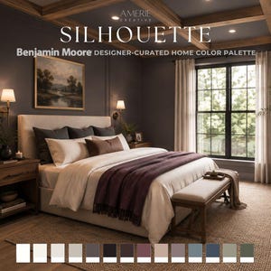 Benjamin Moore Silhouette paint color palette | Whole home paint color scheme Warm neutral paint colors 2026 silhouette complimentary color