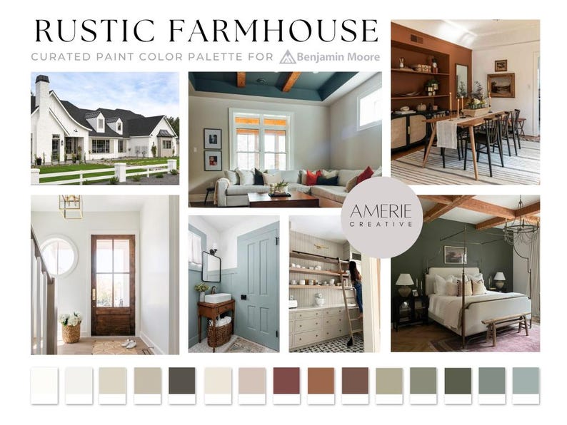 Rustic Farmhouse Country Home Color Palette Benjamin Moore Paint