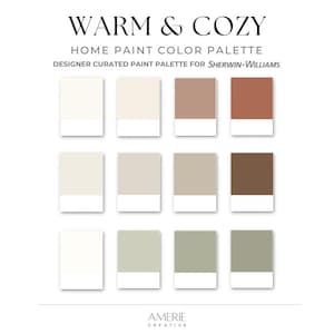 Warmes, gemütliches Haus malen Farbpalette Sherwin Williams Farbpalette Ganzes Haus malen Farbschema warmes neutrales organisches erdiges Grüngrau