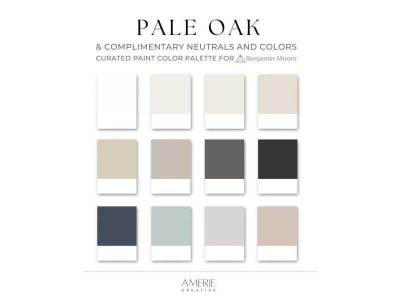 Pale Oak OC-20 Athena Benjamin Moore Paint color Palette colour house home warm neutral white, grey beige greige blue navy, cloud white dove wing classic gray smokey taupe inukshuk thunder iron mountain black beauty hale navy smoke wish meadow pink