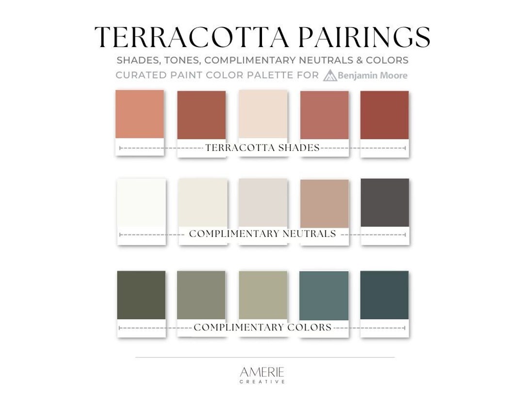 Terracotta Benjamin Moore Paint Color Palette Terra-cotta Teal Dark