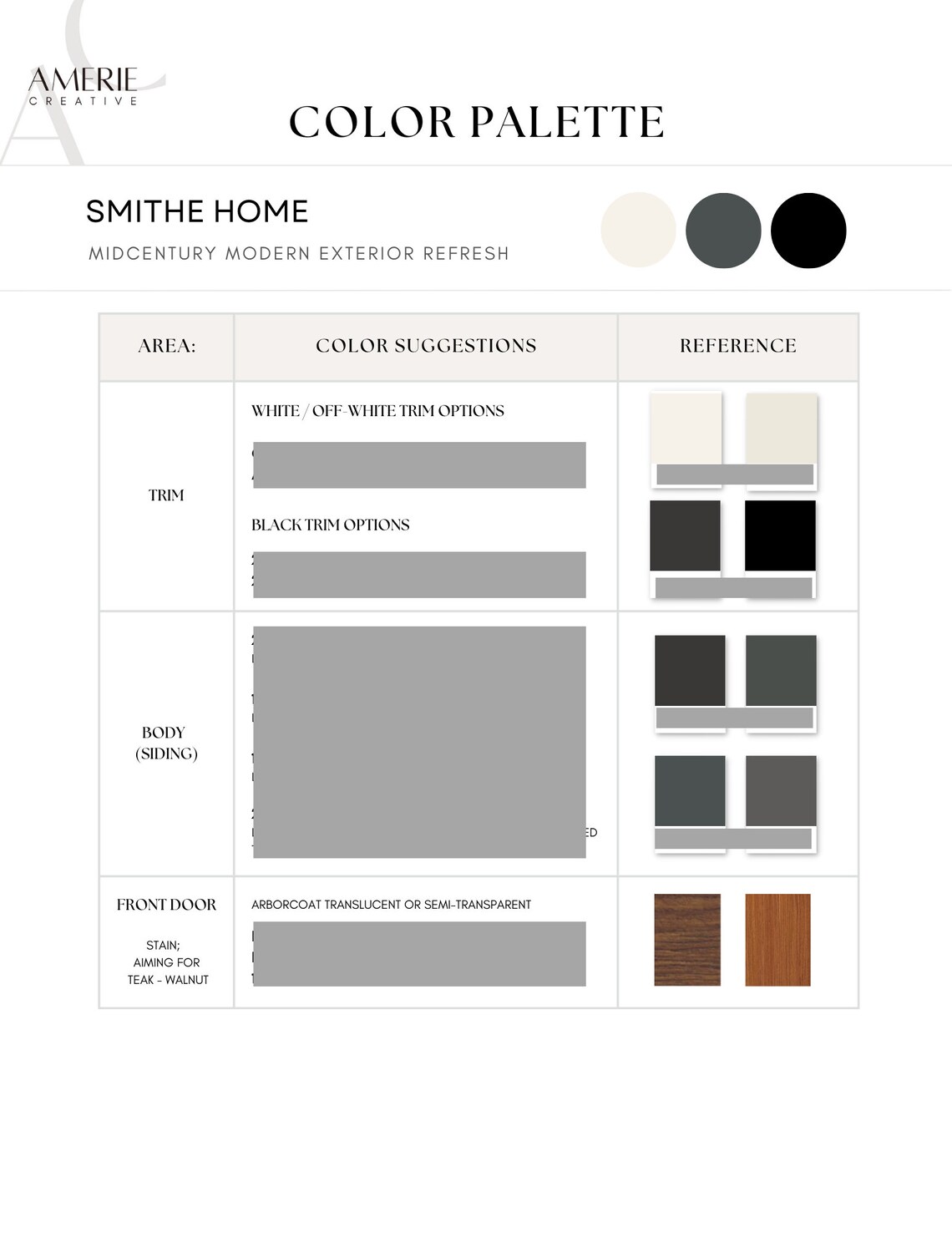 Exterior Color Consultation Exterior Custom Colour Palette for Benjamin ...