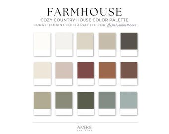Tavolozza di colori per casa di campagna Tavolozza di colori Benjamin Moore Schema di colori per casa di campagna rustica colori neutri e caldi per una casa accogliente colori terrosi 2026