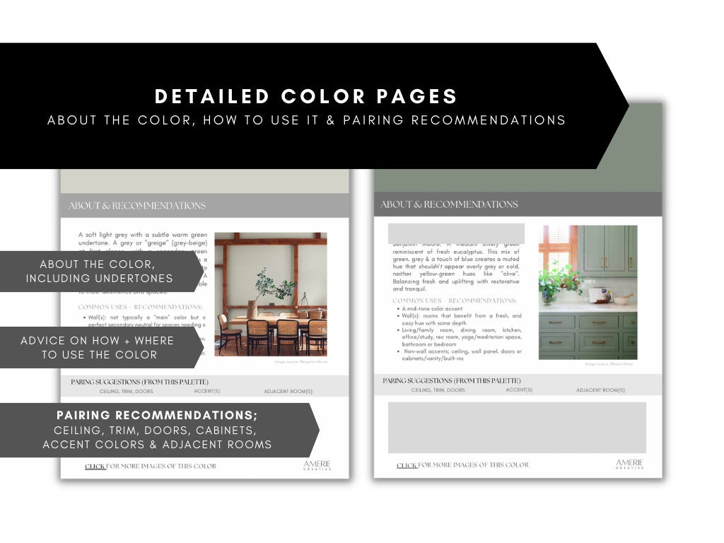 Sage Green & Neutral Paint Color Palette Benjamin Moore Light Dark