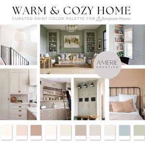 Warm paint color Cozy paint color warm neutral paint color whole house paint color palette whole home paint color scheme warm neutral benjamin moore paint palette cozy home paint color scheme warm white cream paint off-white paint color warm gray beige greige paint blue sage green gray cloud white navajo white dusty trail venetian portico soft chamois ballet white stone hearth edgecomb gray dove wing smoke vale mist saybrook sage green paint color