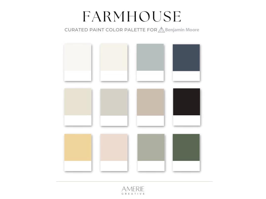 Farmhouse Paint Color Palette Benjamin Moore Paint Palette Country ...