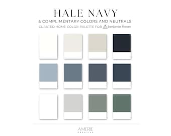 Hale Navy Benjamin Moore Farbe Farbpalette Hale Navy Küstenheim Kabine Seehausfarbe neutrale dunkelgrüne, graublaue Lackfarbe
