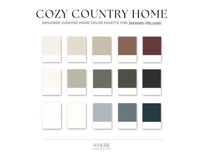 Cozy Country Home Paint Color Palette Sherwin Williams Whole House