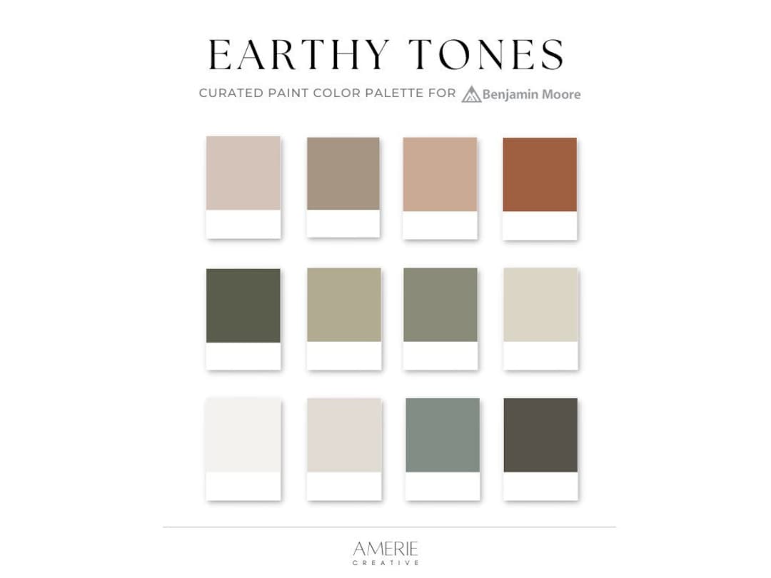 Earthy Paint Color Palette Benjamin Moore Warm Neutral off Etsy UK
