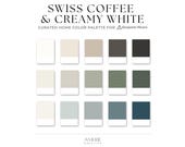 Swiss Coffee Benjamin Moore Color Palette Creamy White house color scheme Whole home paint color palette earthy neutral paint colors 2026