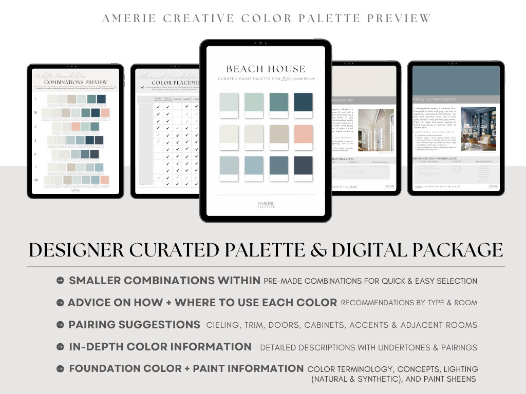 Beach House Paint Color Palette Benjamin Moore Paint Palette Lakehouse ...