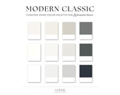 Modern Classic Neutral Benjamin Moore Paint Color Palette Whole house color scheme home colors interior Classic Modern neutral paint colors