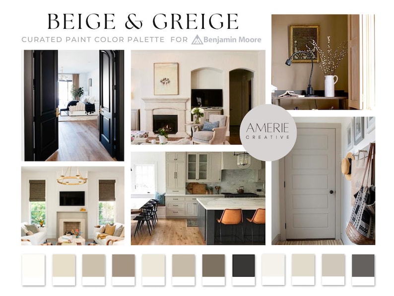 Beige Greige Paint Color Palette Benjamin Moore Whole House Paint Color