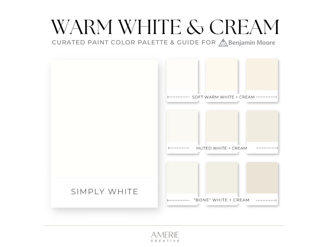 Warmes Weiß & Cremefarbene Farbpalette Benjamin Moore Etsy Österreich