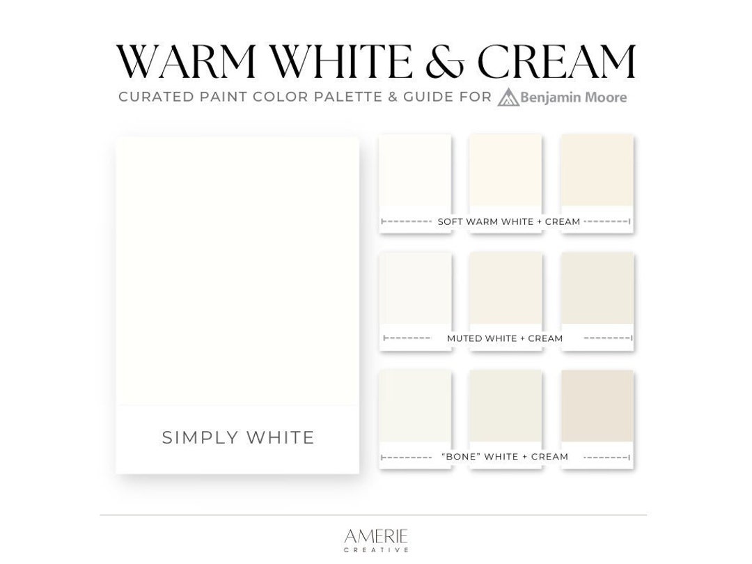 Warm White Cream Paint Color Palette Benjamin Moore Simply Etsy Warm White Cream Paint Color Palette Benjamin Moore Simply Etsy