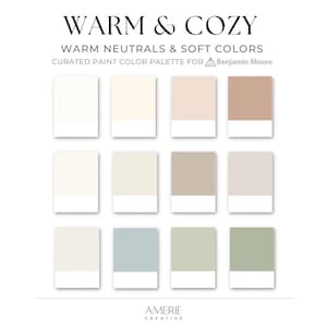 Warm Cozy Home Paint Color Palette Benjamin Moore whole house paint color scheme warm neutral paint colors cream taupe blue gray green