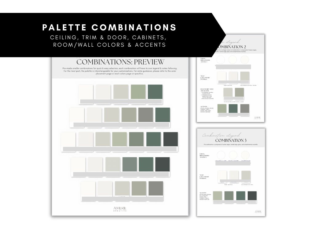 Sage Green & Neutral Paint Color Palette Benjamin Moore Light Dark
