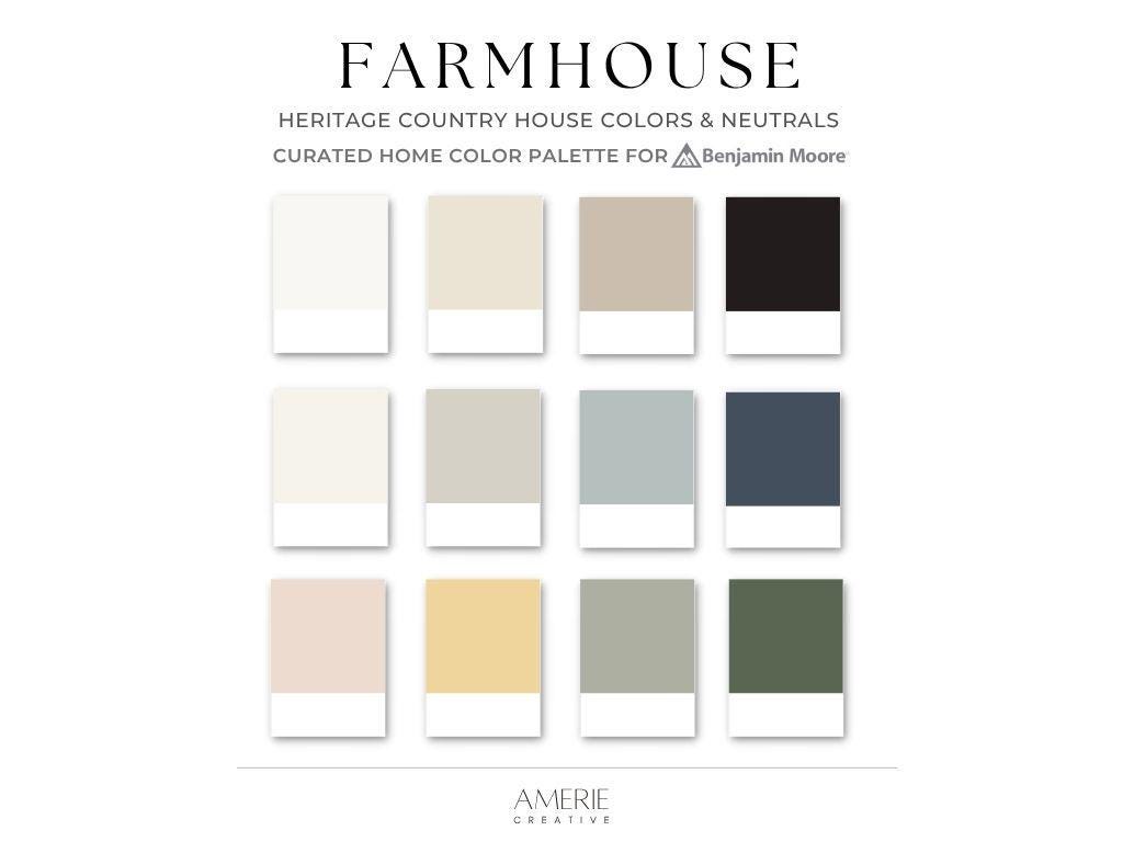 Farmhouse Paint Color Palette Benjamin Moore Paint Palette Country ...