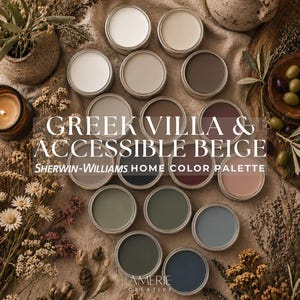 Greek Villa Sherwin Williams Accessible Beige Sherwin Williams paint palette | Whole house paint color scheme warm neutral paint colors 2026