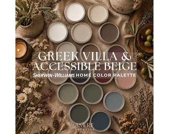 Villa grecque Sherwin Williams - Palette de peinture beige accessible Sherwin Williams | Couleurs de peinture neutres et chaudes pour toute la maison 2026