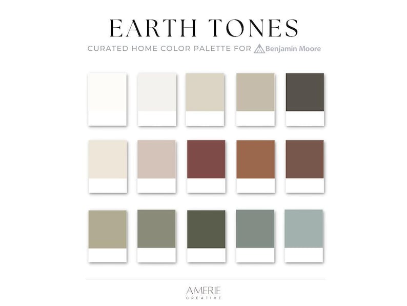 Earth Tones Paint Color Palette Benjamin Moore Paint Palette | Earthy ...
