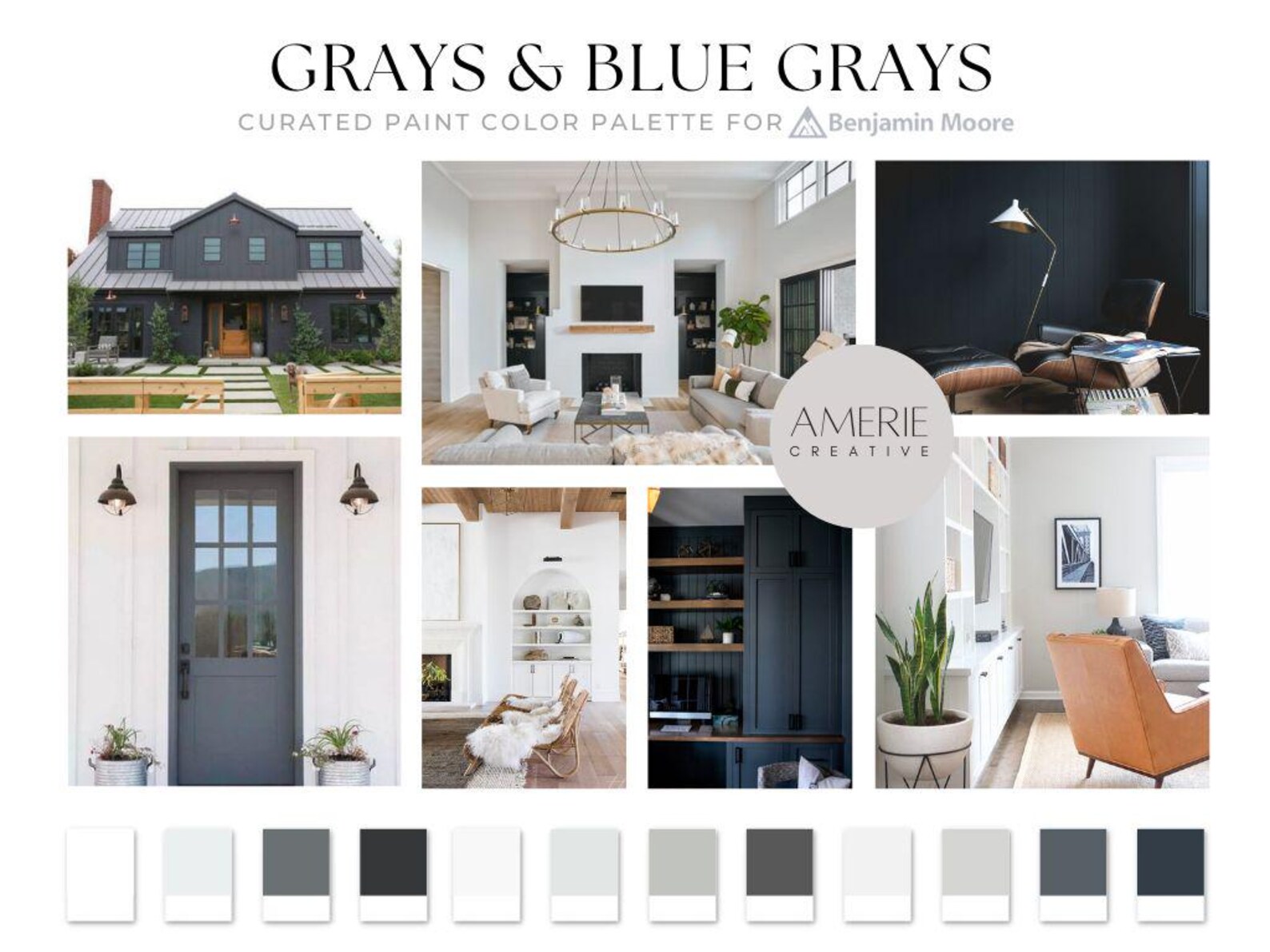 Grey Paint Color Benjamin Moore Paint Color Palette Whole House Color ...