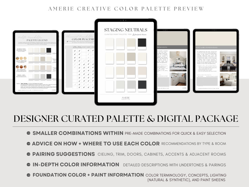 Staging Paint Color Benjamin Moore Paint Palette Whole House Neutral ...