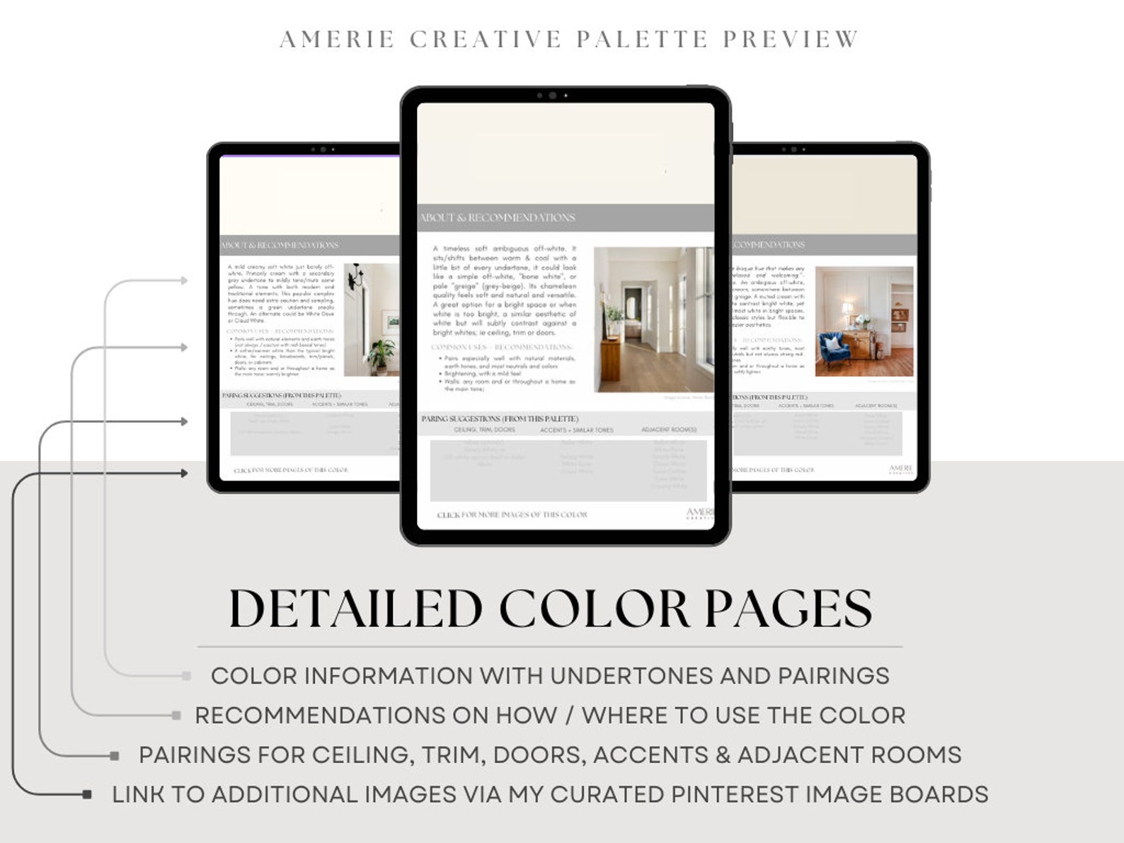 Warm White & Cream Paint Color Palette Benjamin Moore Paint Palette ...