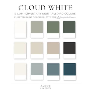 Cloud White Benjamin Moore Paint color palette Cloud White coordinating colors Whole house paint color scheme warm neutral paint colors 2025