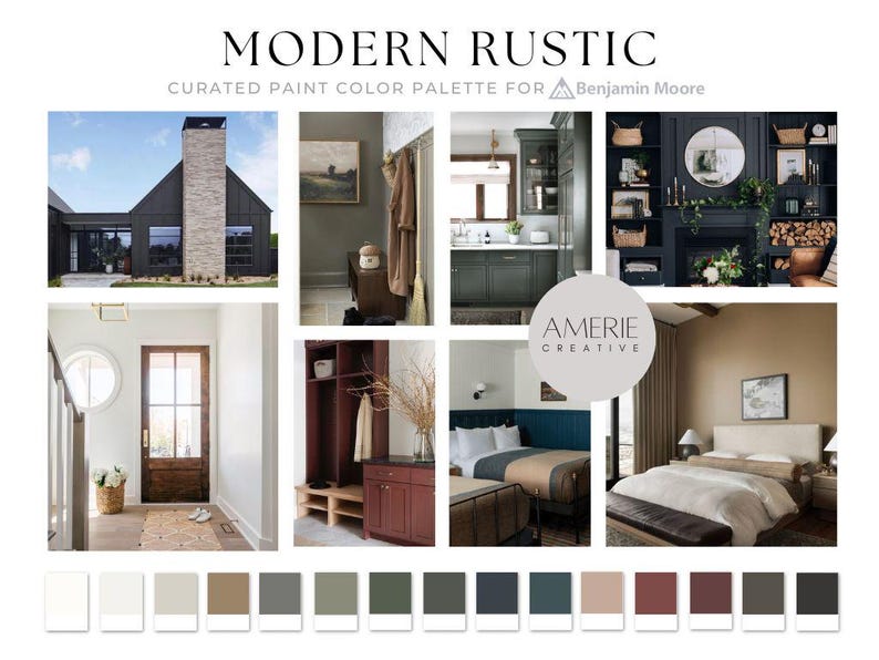 Modern Rustic Home Paint Color Palette Benjamin Moore Paint Palette ...
