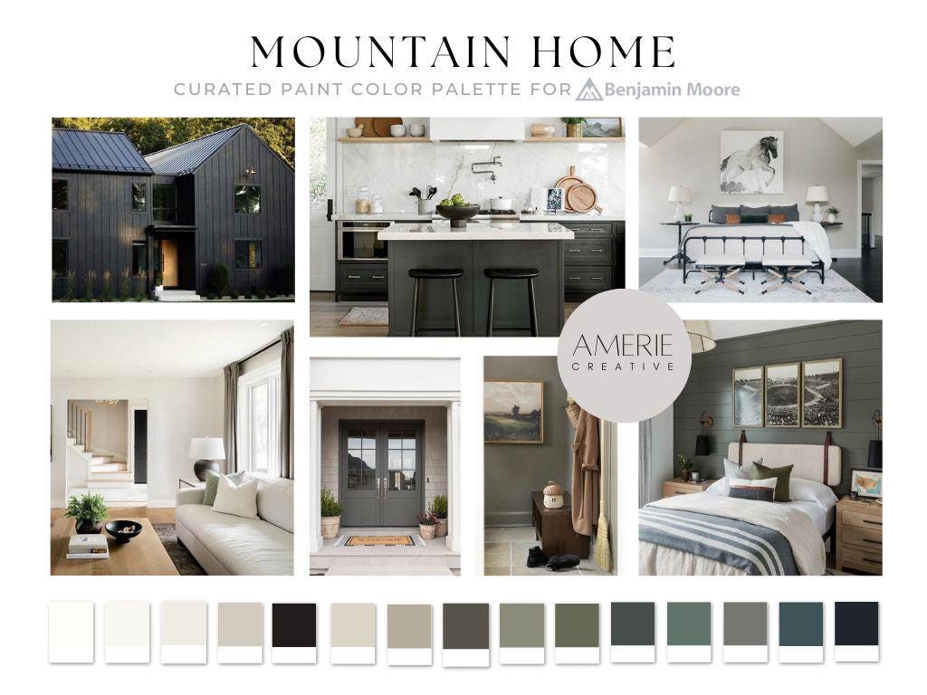 Mountain Home Color Palette Benjamin Moore Paint Palette Modern ...