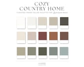 Cozy Country House Color Palette Benjamin Moore paint palette farmhouse earthy neutral paint color scheme cozy warm home paint colors 2026