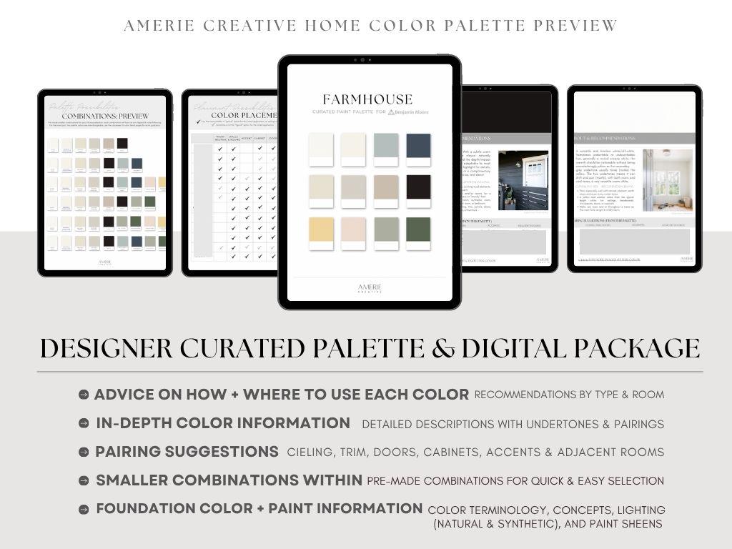 Farmhouse Paint Color Palette Benjamin Moore Paint Palette Country ...