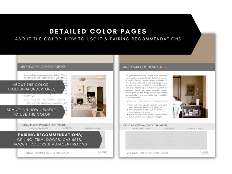 Earthy Paint Color Palette Benjamin Moore Warm Neutral off Etsy UK