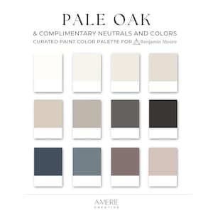 Pale Oak Color Palette Benjamin Moore Paint Palette Whole House color scheme earthy moody warm neutral home paint colors 2025 cinnamon slate