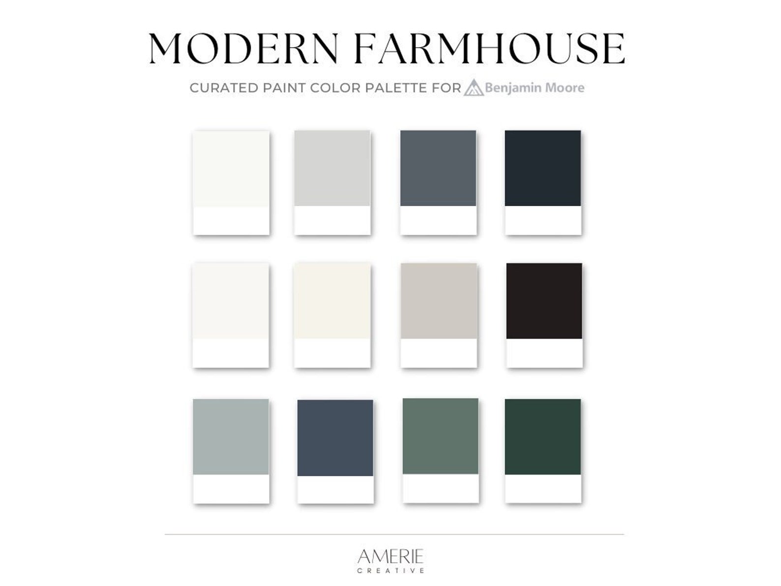 Modern Farmhouse Paint Color Palette Benjamin Moore Paint Palette ...