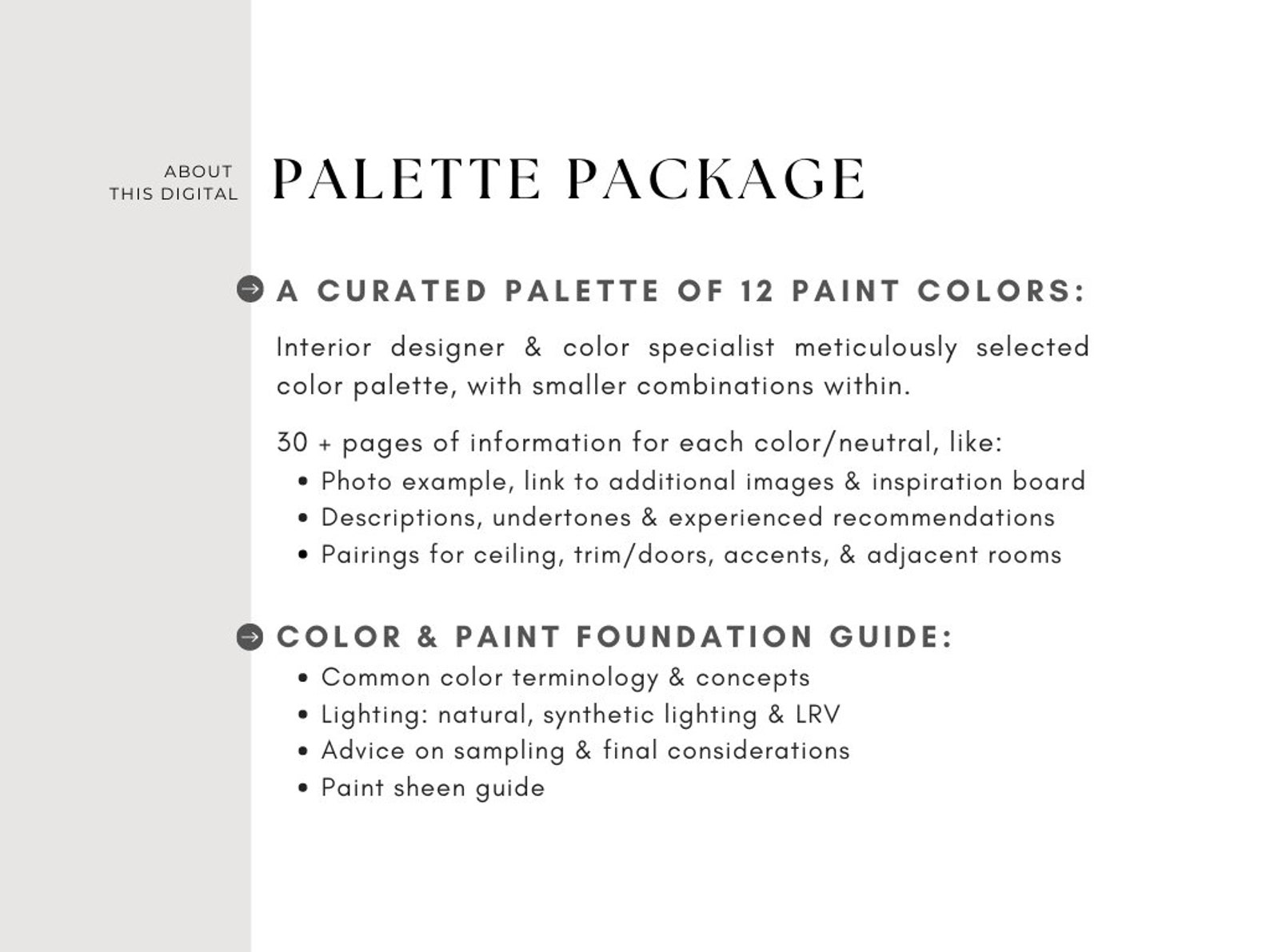 Greige Paint Color Palette Benjamin Moore Classic Modern Etsy