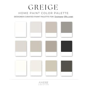 Greige Paint Color Palette Sherwin Williams Paint Palette Greige House paint color scheme warm neutral home paint colors warm gray greige