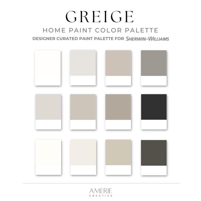 Perfect Greige Color Palette - Etsy
