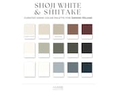 Shoji White Paint Color Palette Shiitake Sherwin Williams paint palette Whole house paint color scheme warm neutral paint colors earthy cozy