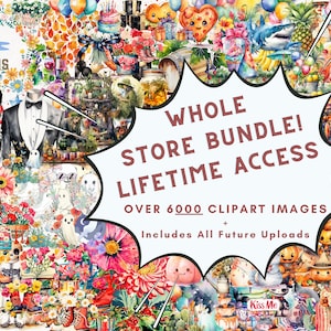 Entire Whole Store Clipart Bundle PNG Graphics 5000+ Images Unlimited Lifetime Access Commercial Use Transparent Instant Digital Download