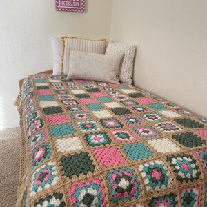 Ivory Beige Granny Square Blanket - Etsy