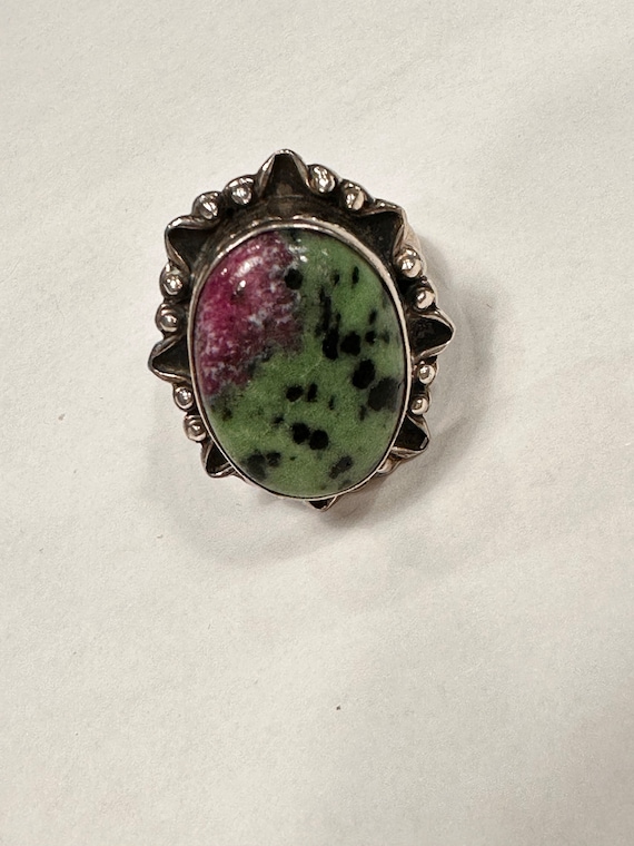 Multicolor Ruby-in- Zoisite Sterling Silver Ring … - image 2