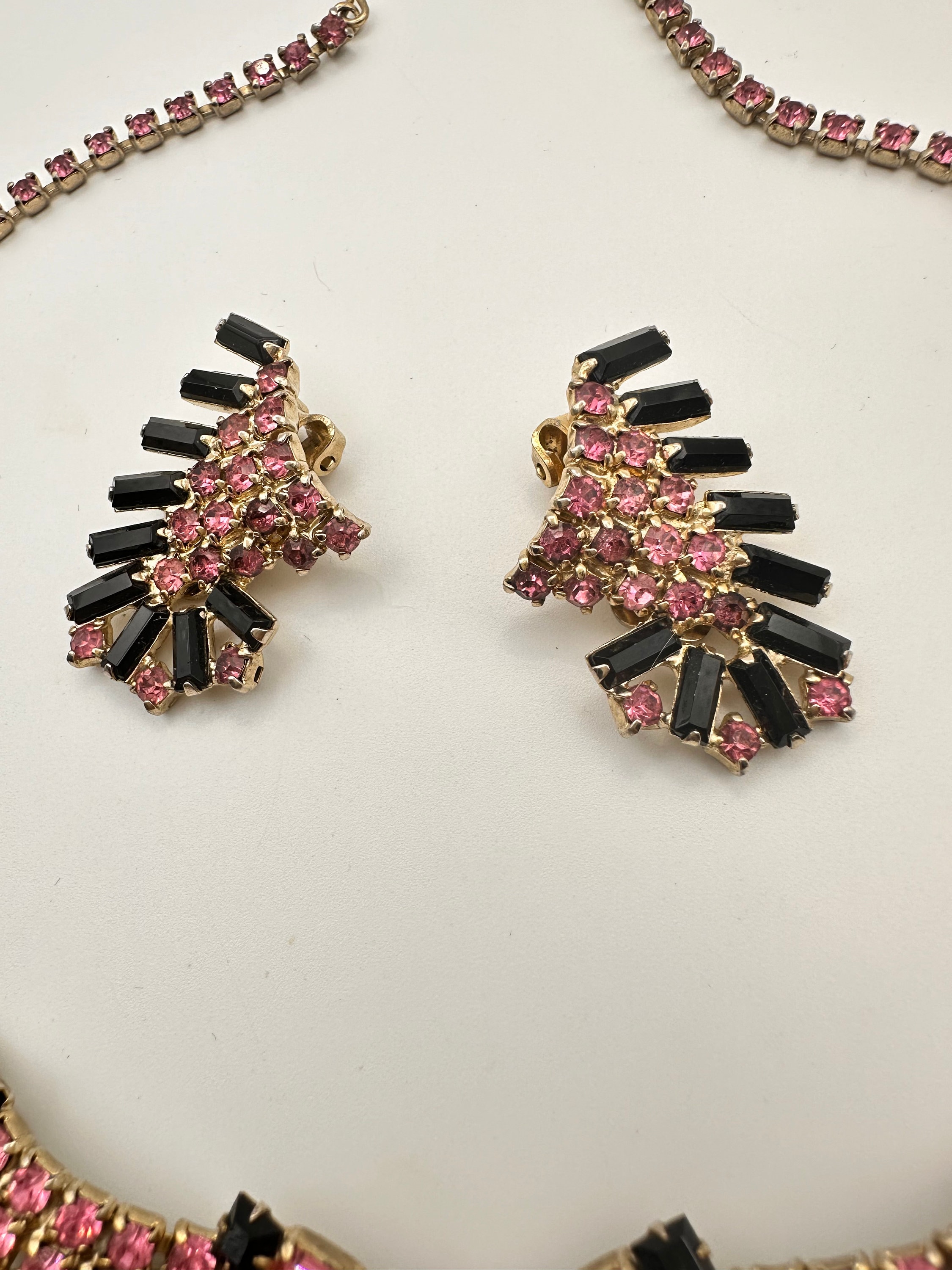 Pink Rhinestone Choker Rare Beauty. Pink Rhinestone With Black Cabochon Choker 15” and ...