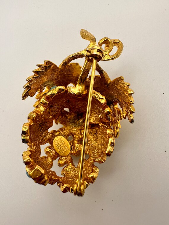 PAULINE RADER Goldtone Grape brooch with Rhinesto… - image 3