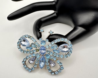 Strass Vlinder Broche Speld Voor Vrouwen Meisjes Mode Prachtige Grote Kristallen Keizerin Monarch Gevleugelde Broches Revers Spelden