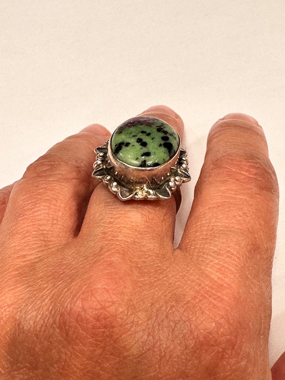 Multicolor Ruby-in- Zoisite Sterling Silver Ring … - image 3